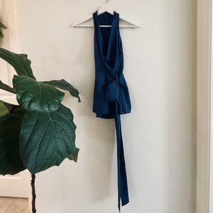 Ann Taylor Blue Sleeveless Blouse